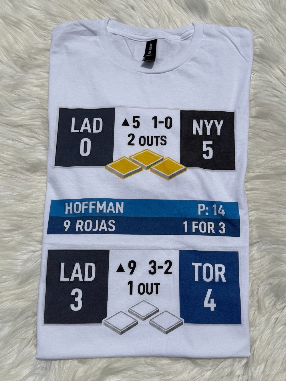 NWT Los Angeles‎ Dodgers Back-to-Back Championship Scoreboard Shirt - Picture 2 of 7